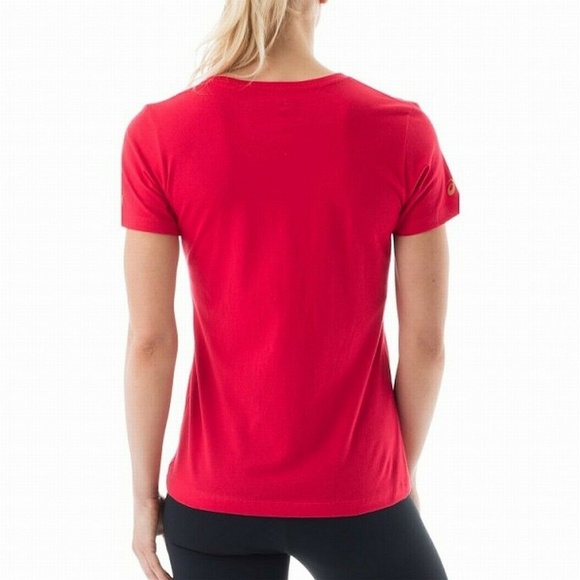 ASICS RED HUNTRESS GRAPHIC SKINNY T-SHIRT SIZE XXL - Picture 5 of 7